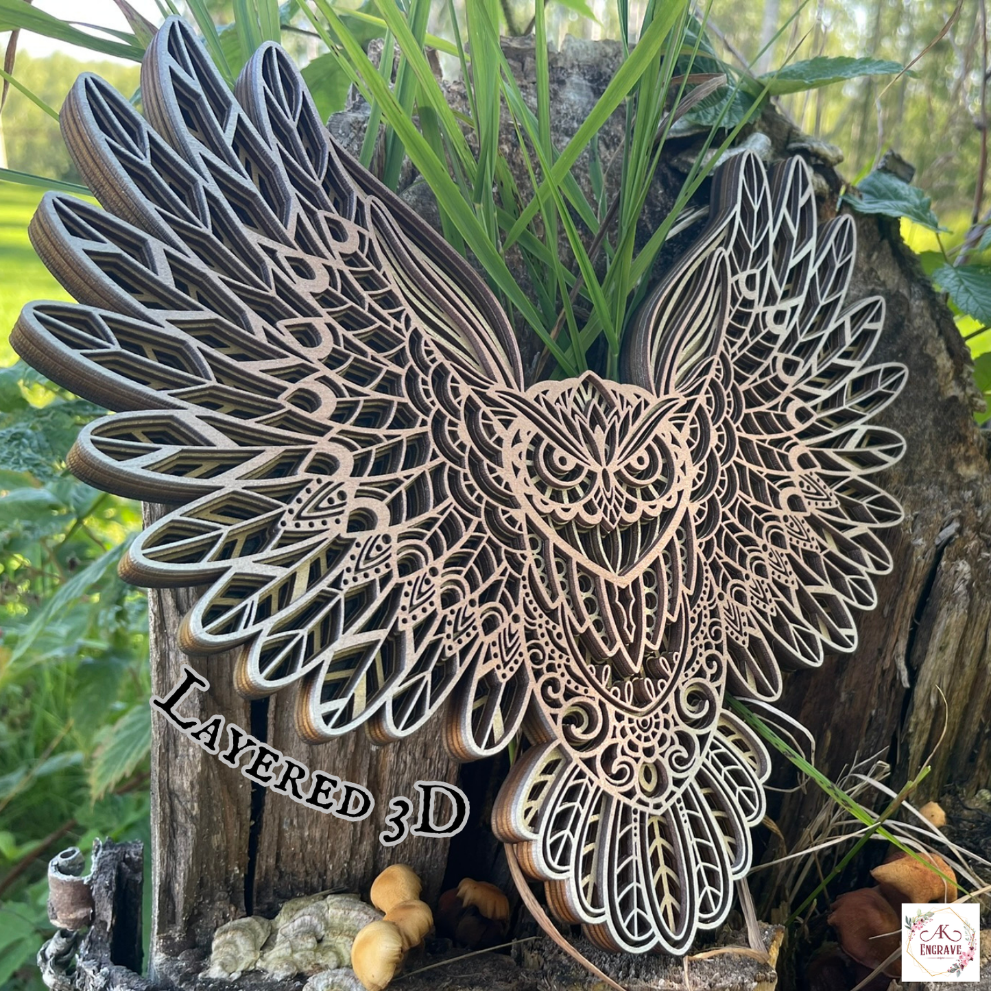 Owl of the Woods Layered Art
