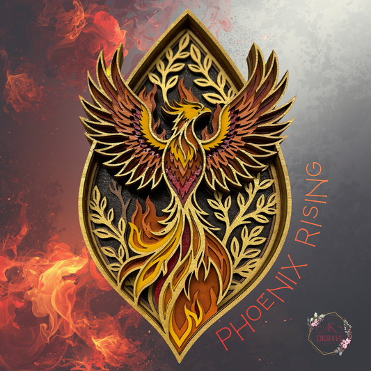 Phoenix Rising Layered Art