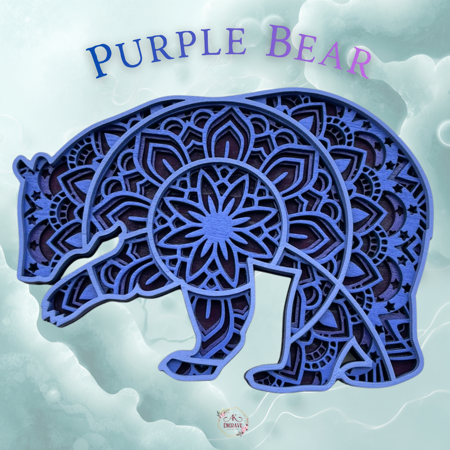 Mandala Bear Layered Art