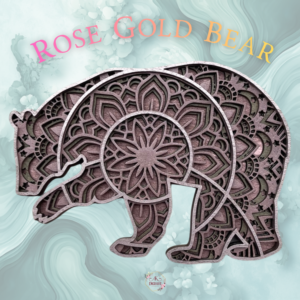 Mandala Bear Layered Art