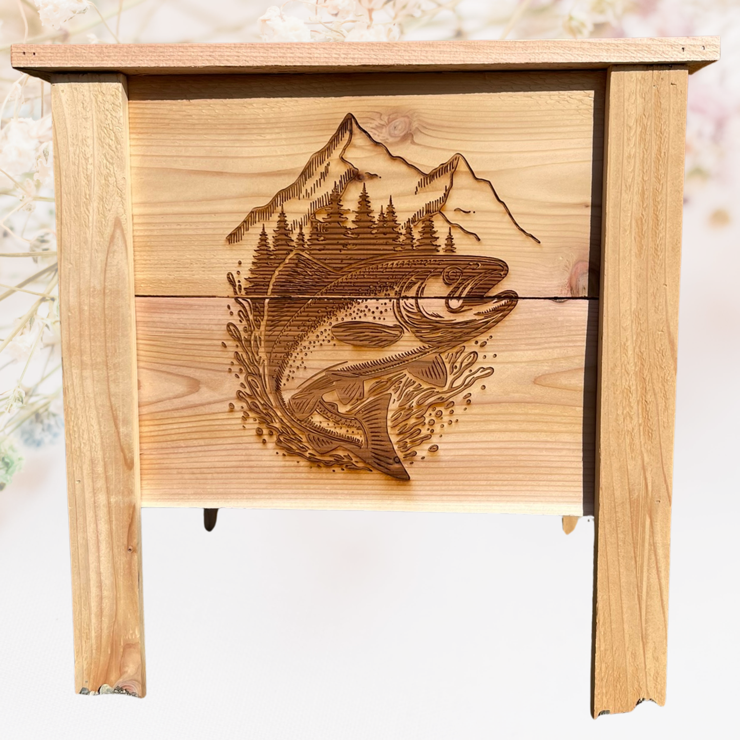 Fish Jump Small Cedar Planter