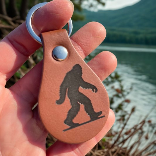 Sasquatch Leather Keychain