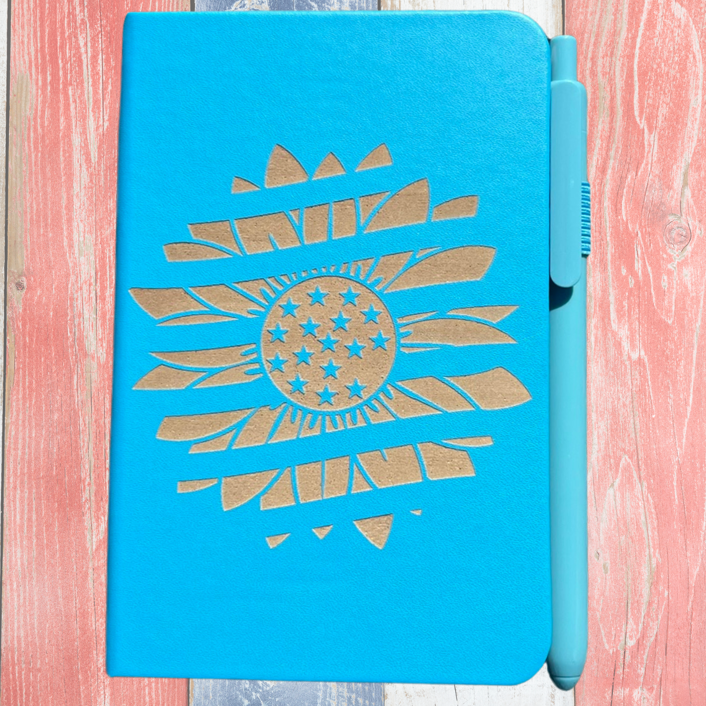 Sunflower Patriot Flag Pocket Notebook