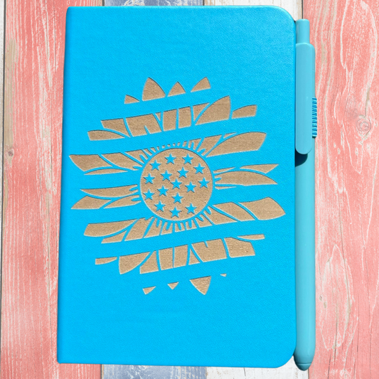 Sunflower Patriot Flag Pocket Notebook