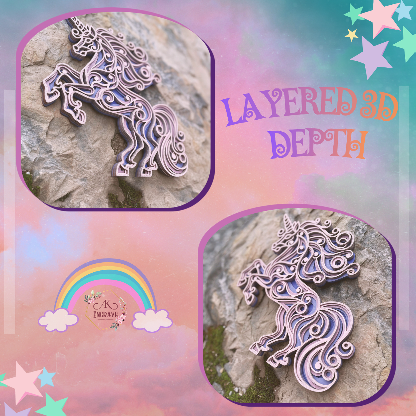 Unicorn Layered Art