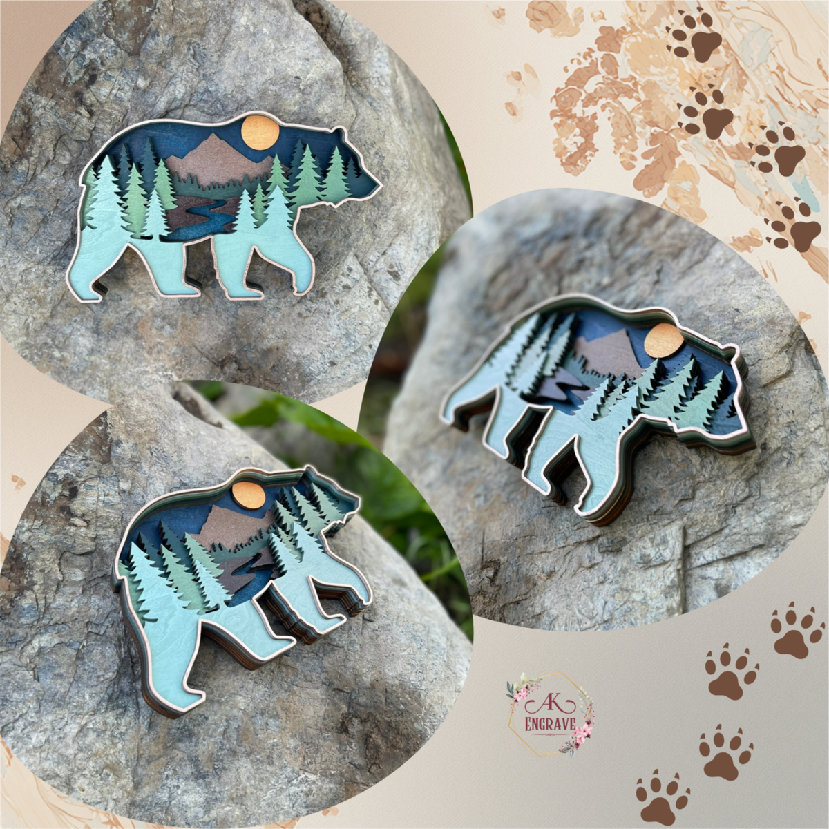 Wilderness Bear Layered Art